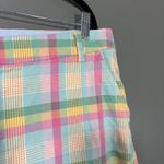 Crown & Ivy Pink & Blue Madras Plaid Preppy Shorts - 16W - Women's Plus Size Photo 1