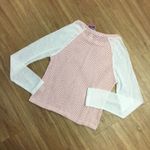 YA Los Angeles Womens Top Size M Pink Ivory Lightweight Sweater Cream NEW Photo 2