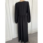 Madewell  V-Neck Balloon Sleeve Empire Midi Dress In Black NO147 Size M Photo 4