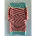 J. McLaughlin  Nicola Dress Orange‎ Blue Stripe Catalina Cloth Resortwear Travel Photo 1