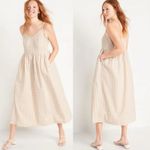 Old Navy NWT Cotton-Poplin Cami Yellow Gingham Maxi Swing Dress Womens Small Photo 0