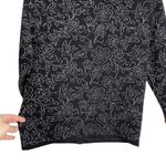 Vintage Angelli Zephyr Wool Black & Silver Floral Knit Cardigan Photo 10