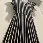 Xhilaration  Black & Cream Vertical Striped Jumpsuit With Ruffle Sleeves - XS Photo 9