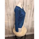 Jones New York  Signature Petite Blue Long Sleeve Top Women’s Size P/PS Photo 5