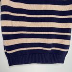 Lands' End  Vintage Short Sleeve Sweater Cream Navy Nautical Coastal Grandma Knit Photo 6
