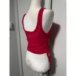 Free People  Movement Ribbed Tank‎ Top Red Drawstring Cropped Sleeveless Ex Small Photo 2