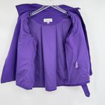 Calvin Klein blazer jacket women's 12P zip front scuba crepe crop purple career Photo 7