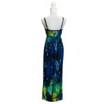 Bailey blue  V-neck Peacock Feather Print Maxi Women's Dress Size Medium Photo 6