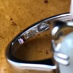 Natural Jade Sterling Silver Trilogy Ring Size 6 Gold Photo 3