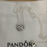 Pandora  Sparkling Infinity Heart Collier Necklace Sterling silver NEW w/dust bag Photo 3