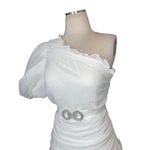 MERGIM Magda Bridal Dress in White 2 Medium New Crystal Belt Mini Photo 4