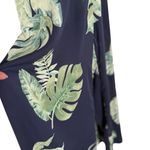 Dress Forum Womens Faux Wrap Jumpsuit Tropical Print Monstera Backless Navy Blue Size Small Photo 2