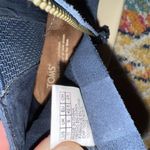 Toms Women's Peep Toe Booties Blue Gray High Heel Size 11 wide Zip Closure Photo 8