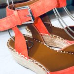 Franco Sarto  Red and Orange, coral summer Sandals with Espadrille Sole size 8 Photo 4