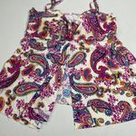 Womens Paisley Print Swim Top With Padded Cups & Adjustable Straps Photo 0