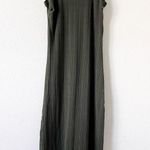 Vitamin A West Organic Ribbed Midi Dress in Olive Green Photo 1