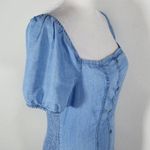 Love Tree Blue Chambray Mini Bodycon Dress Size Medium Blue Bodycon Denim Dress Photo 3