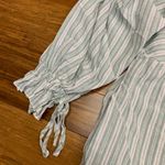 Suzanne Betro Striped Mini Dress Womens Size Large Green White Tie Sleeve Casual Photo 2