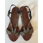 Banana Republic  Beaded Sandals Strappy T-Strap Flats Bronze Black Size 7 Photo 7