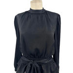 Tularosa Rein Top in Black Belted Long Sleeve Size Small Photo 3
