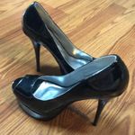Charlotte Russe Shiny Black Peep Toe Pumps S8 Photo 1