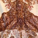 Free People Lady Luck Tunic Mini dress Blouse L Cream/Rust Photo 8