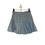 ZARA  Light Blue Denim Belted Side Zipper A-line Mini Skirt Women Sz M Photo 1