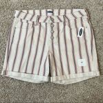 Old Navy Mid Rise Button-Fly Multi-Stripe Jean Shorts Size 14 Photo 5