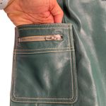 Di Vita Green Buttery Soft Italian Leather Blazer Contrast Stitch Zippers Size 6 Photo 10