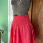 J.Crew Smocked Waist Linen Mini Skirt in Brillant Papaya - Sz M 💚🎀 Photo 3