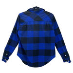 J.Crew  Women's Buffalo Check Plaid Flannel Shirt Jacket Blue Black Top Small Photo 1