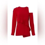 Proenza Schouler Women's Deep Red Cold Shoulder Long Sleeve Blouse Size 6 Photo 3