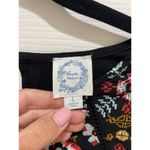 Blue Rain Francesca’s  Black And Floral Embroidered Bell Long Sleeve Mini Dress Photo 3