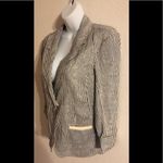 Michael Stars Linen One Button Jacket Blue White Size L Business Casual Photo 2