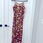 Floral silky night gown with adjustable straps NWOT Brown Photo 3