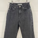 ZARA  Straight Leg High Waisted Raw Hem Black Jeans 0 Photo 2