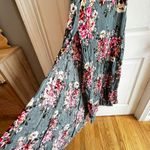 Lulus  Maxi Dress Floral Print Sage Green Pink White Smocked Straps Small Fairy Photo 9