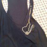 Final Touch Black tank top with gold chain & pocket Photo 4