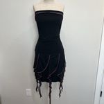 Taboo Vtg Y2K  M Medium Black Dress Pink Ruffle Ribbon Trim BalletCore Whimsigoth Photo 1