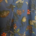 Avon Womens Midi Dress M Navy Blue Butterflies Floral Print Black Lace Sides Size M Photo 7