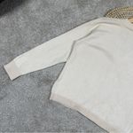 Joie  Button Front Cardigan Sweater Longsleeve V-Neck Soft Fuzzy Cozy in Beige L Photo 7