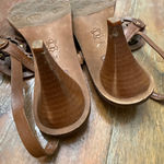 Tory Burch Brown Gold Miller Logo Sandals Size 7 Luxury Designer Heels Summer Photo 4