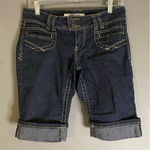 Piper & Blue Dark Wash Bermuda Jean Shorts Size 7 NWOT Blue Photo 0