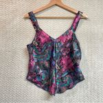 Sears & Roebuck Co Inner Most 80s Purple Paisley Print Lingerie Top Small Black Photo 4