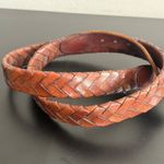 Brighton Vintage  Woven Leather Belt Solid Brass Buckle Size 36 Unisex 46713 Photo 5