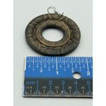 Handmade  Wooden Hoop Earrings Mandala-Inspired Carved Boho Witchy 1.75" Width Photo 2