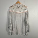 Free People  Hearts & Colors Long Sleeve Shirt Size M Stripe Floral Pockets Photo 6