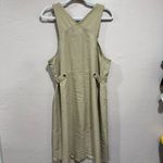 Directives Lyocell Khaki Jumper Dress overall dress Pockets Adjustable Straps Tan Size L Photo 2