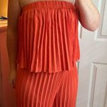 Strapless Pleated Romper Orange Photo 1