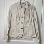 Chico's Chico’s women’s light tan khaki‎ button front collared jacket small Photo 0